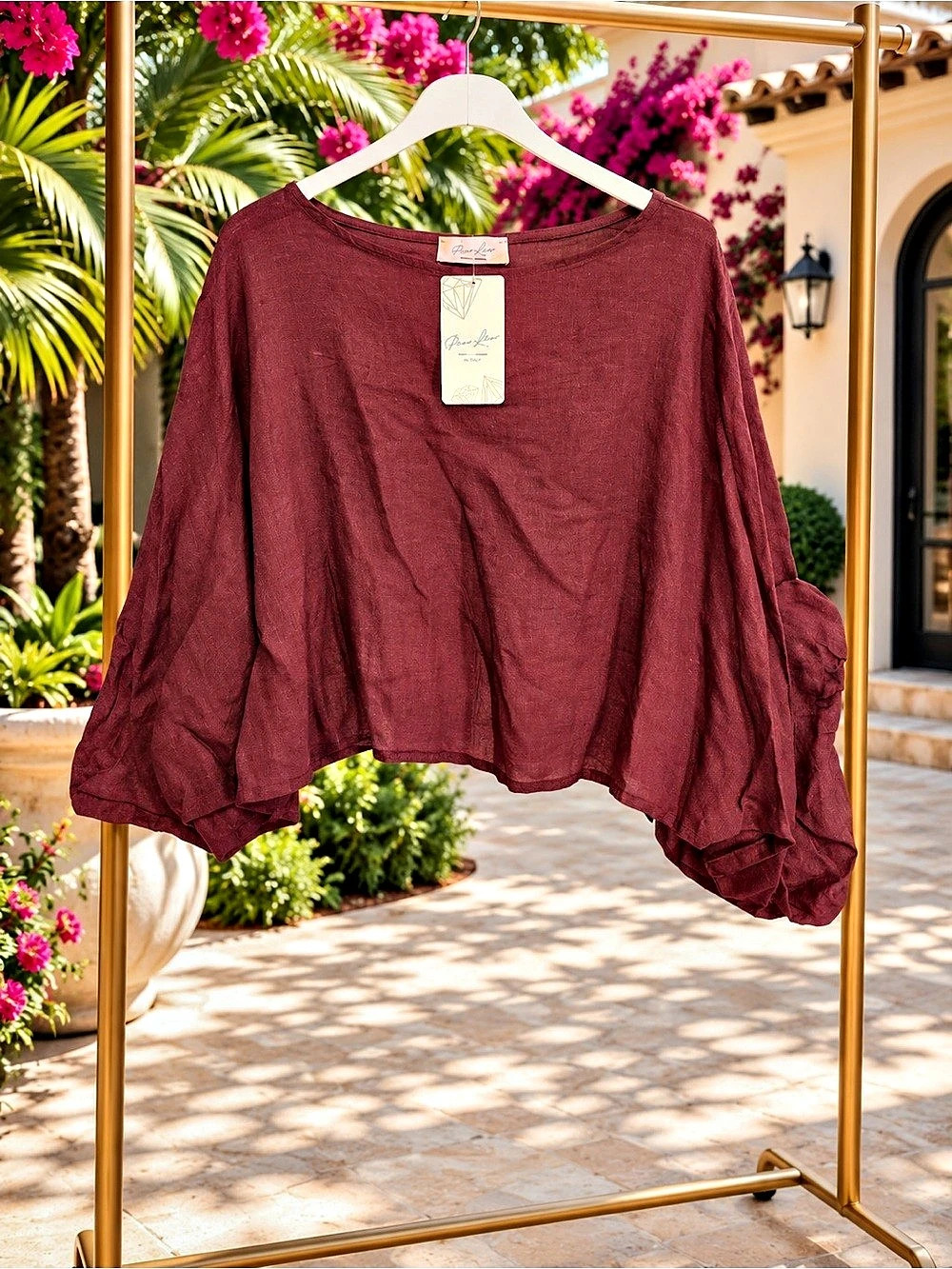 Pink Lane Burgundy Blouse